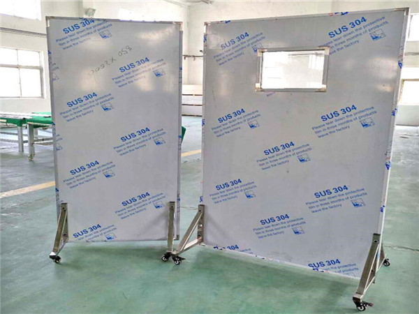 射线防护移动式铅屏风制作加工 双联防辐射铅屏风